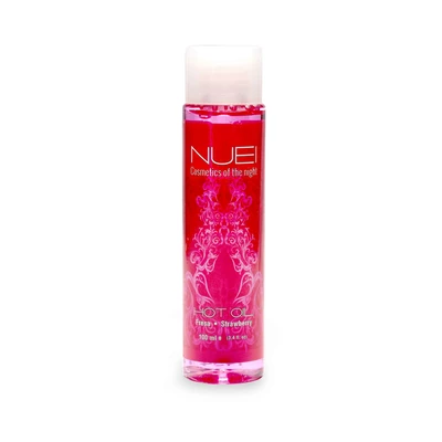 Nuei Hot Oil Strawberry 100Ml - Wegański olejek do masażu o smaku truskawkowym