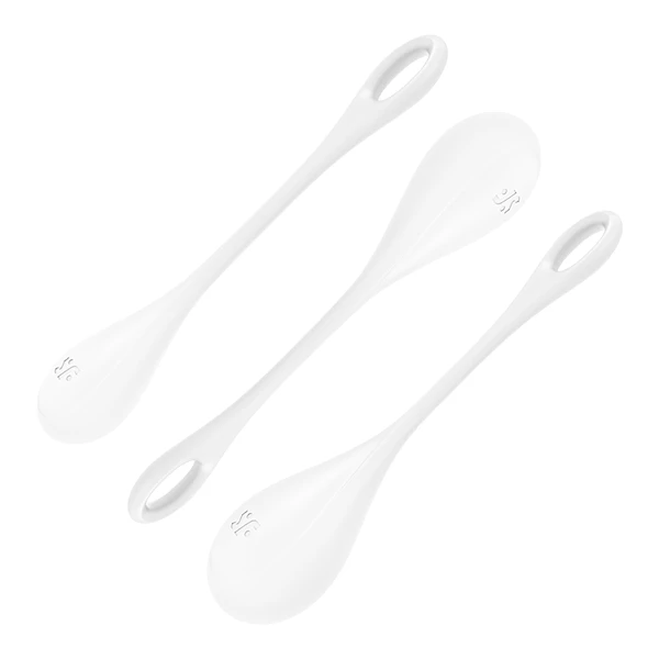 Satisfyer Yoni Power 1 (White) - Zestaw kulek do ćwiczenia mięśni kegla, BIały