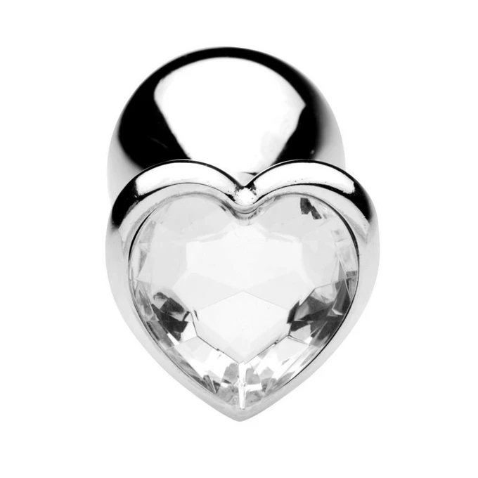 Toyz4lovers Plug Anale Heart Jewel Plug Medium Clear - Korek analny z diamentem