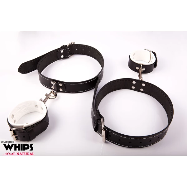 Whips Collection - Kajdanki Męskie Na Uda, Białe