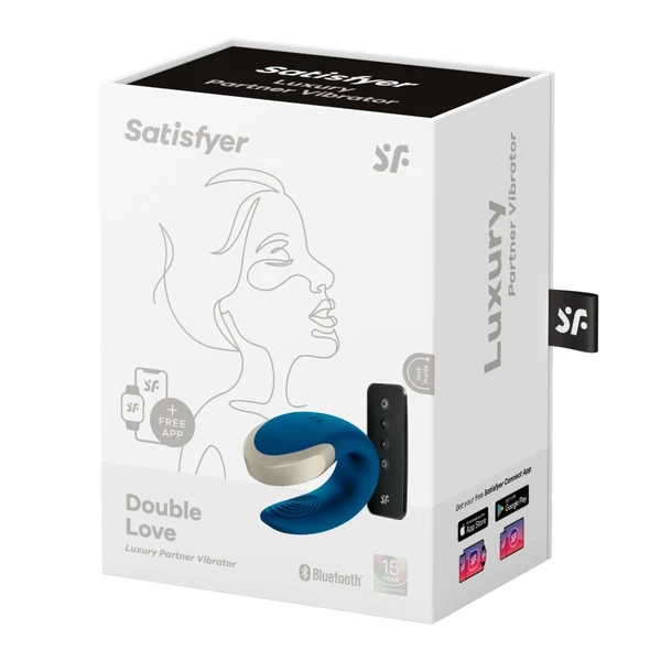 Satisfyer Double Love (Blue) - Wibrator dla par, Niebieski