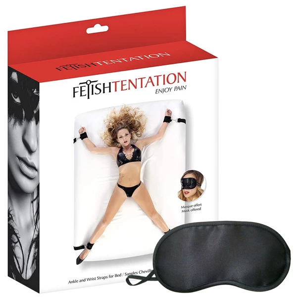 Fetish tentation Ankle and Wrist Straps for Bed - Zestaw krępowania do łóżka