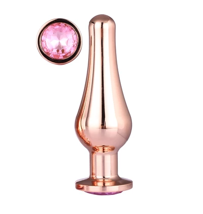 Dream Toys Gleaming Love Rose Gold Pleasure Plug L - Korek analny z diamentem