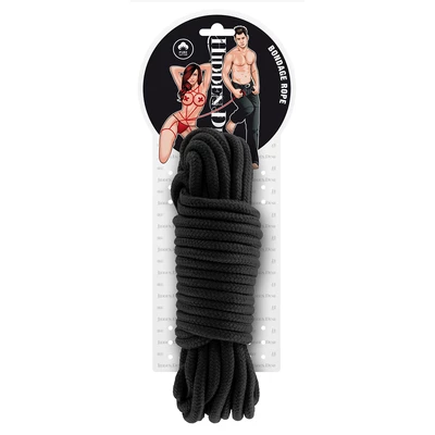 Hidden Desire Bondage Rope 10 Meter Black - Lina do krępowania Czarny