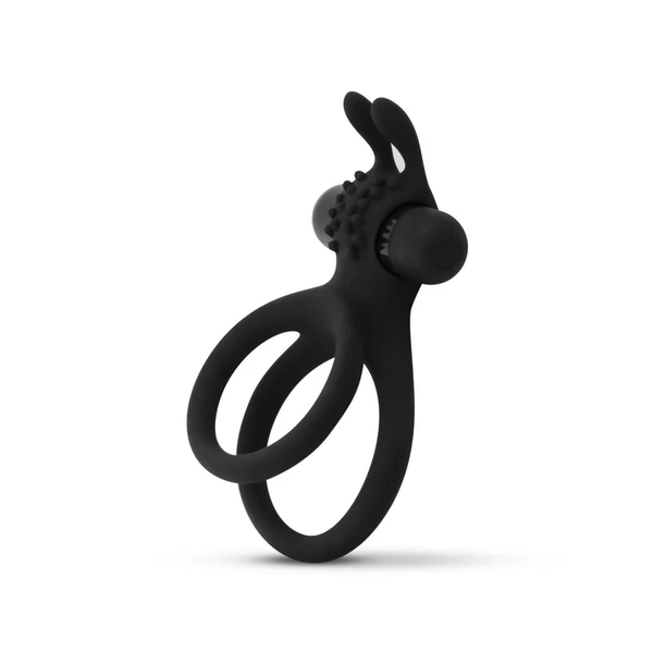 EasyToys Share Ring Double Vibrating Cock Ring With Rabbit Ears - Wibrujący pierścień erekcyjny