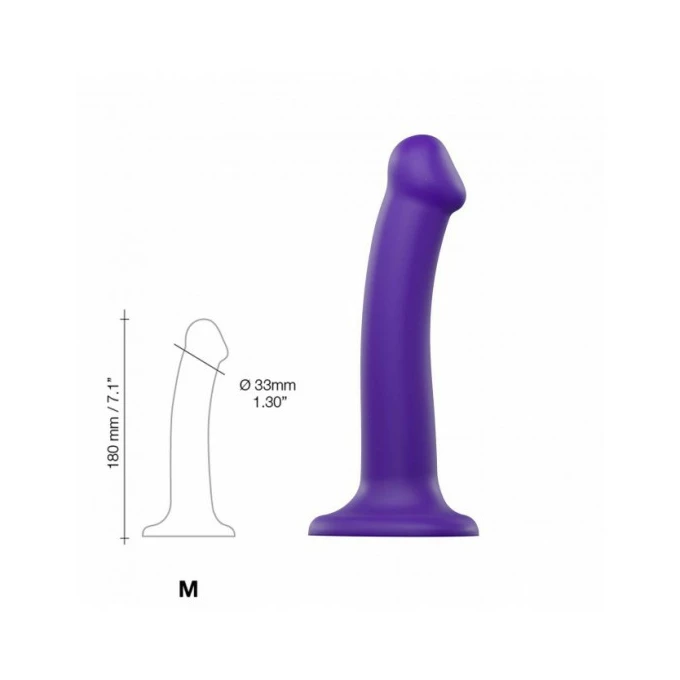 Strap-on-me Double Density Purple M - Dildo strap on, Fioletowy