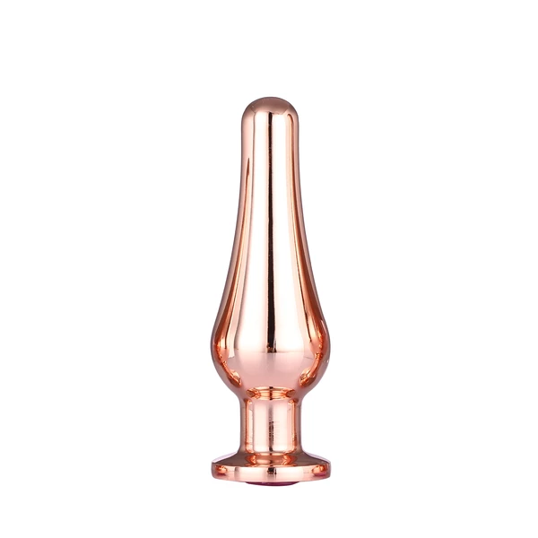 Dream Toys Gleaming Love Rose Gold Pleasure Plug M - Korek analny z diamentem