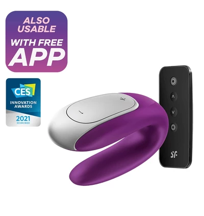 Satisfyer Double Fun (Violet) - Wibrator dla par, Fioletowy
