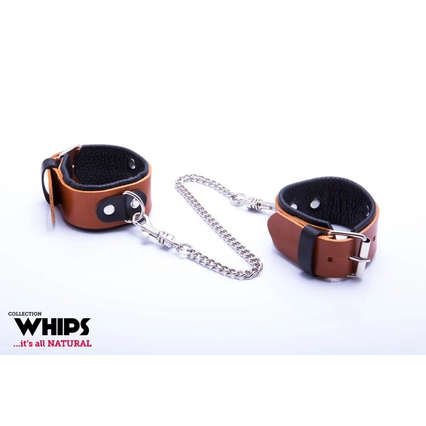 Whips Collection - Kajdanki Damskie Na Ręce, Koniakowe