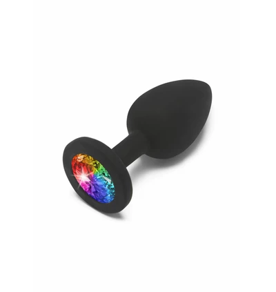 NS Novelties Rainbow Booty Jewel Small - Korek analny z diamentem - tęczowy