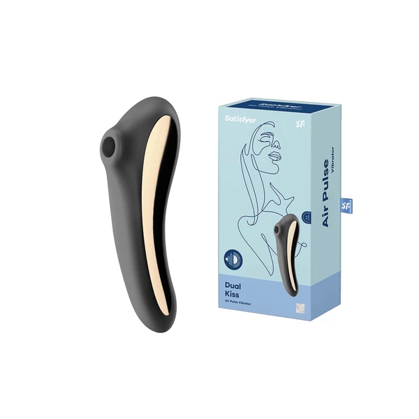 Satisfyer Dual Kiss (Black) - Wibrator łechtaczkowy sterowany aplikacją Czarny