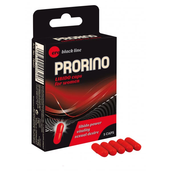 Hot Prorino Women 5Pcs Black Line Libido Caps - Kapsułki na libido