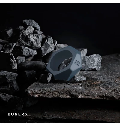 Boners Diamond Cock Ring Grey - Elastyczny pierścień erekcyjny