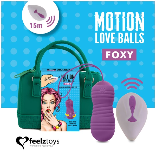 FeelzToys Remote Controlled Motion Love Balls Foxy - Wibrujące jajeczko na pilota