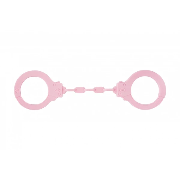 Lola Games Silicone Handcuffs Party Hard Suppression Pink - Kajdanki na nadgarstki, silikonowe Różowy