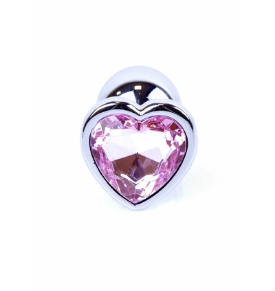 Boss Series Jewellery Silver Heart Rose - Korek analny z diamentem Różowy