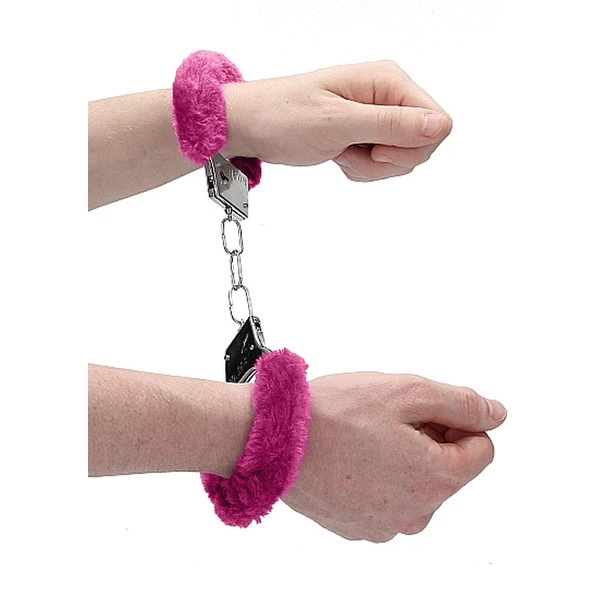Ouch! Beginner&quot;S Handcuffs Furry Pink - Kajdanki z futerkiem Różowy