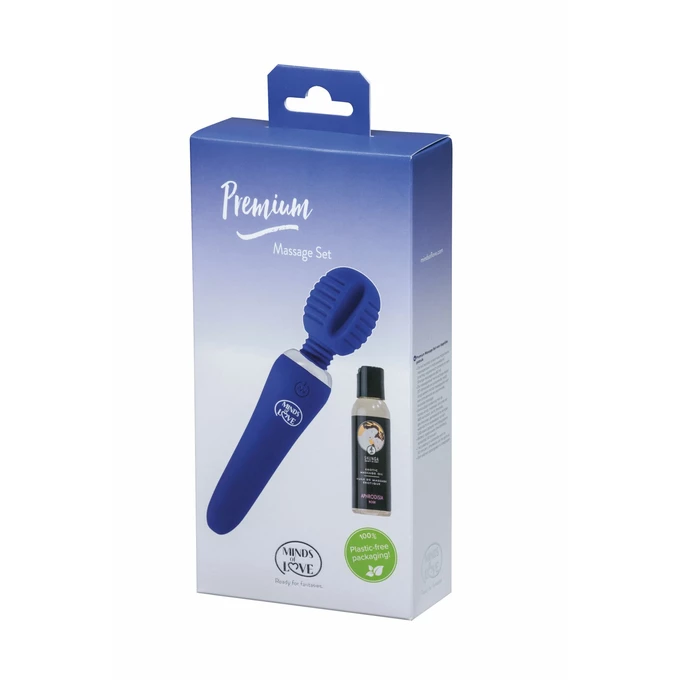 Minds of Love Premium Massage Set Purple - Wibrator wand z różnymi końcówkami Niebieski