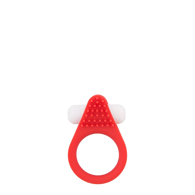 Lit Up Silicone Stimu Ring 1 Red - Wibrujący pierścień erekcyjny Czerwony