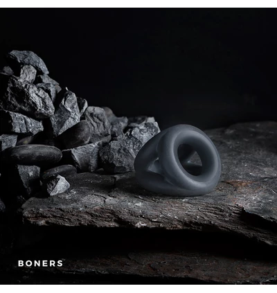 Boners Liquid Silicone Triple Cockring - Elastyczny pierścień erekcyjny