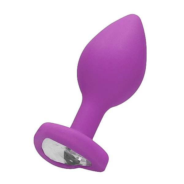 Ouch! Diamond Heart Butt Plug Regular Purple - Korek analny z diamentem Fioletowy