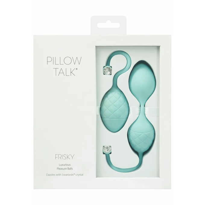 Pillow Talk Frisky Pleasure Balls Set - Kulki gejszy z kryształkami svarovskiego Zielony