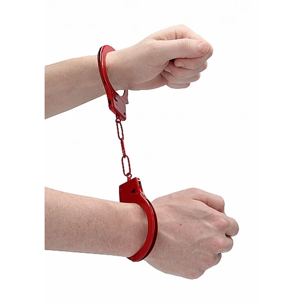 Ouch! Beginner&quot;S Handcuffs Red - Kajdanki metalowe Czerwony