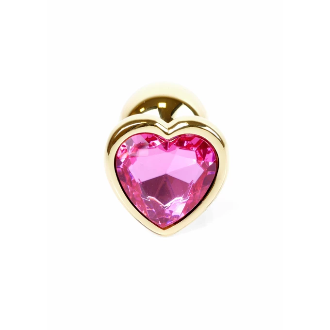 Boss Series Jewellery Gold Heart Pink - Korek analny z diamentem Różowy