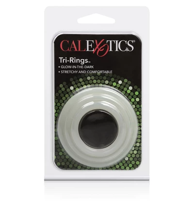 CalExotics Tri Rings Glow In The Dark - Zestaw elastycznych pierścieni erekcyjnych Fosworyzujący