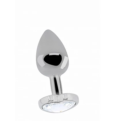 Rich Love Heart Diamond Plug 3.15 Inch Silver - Korek analny z diamentem