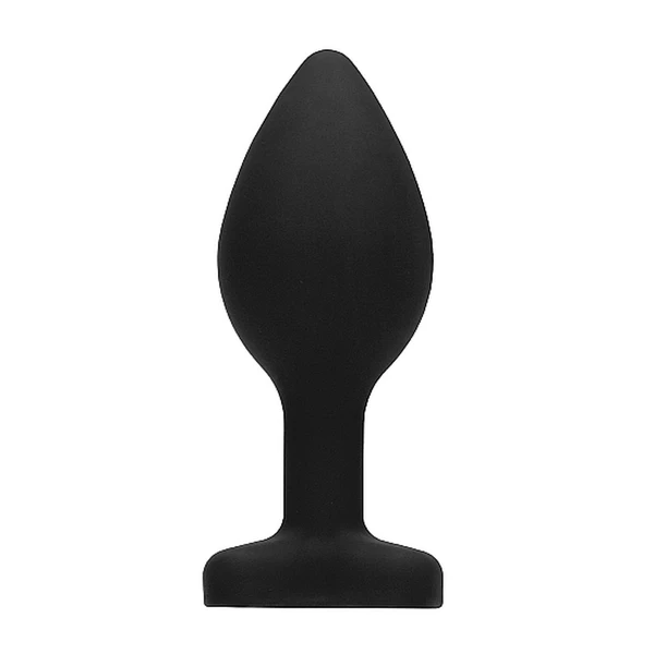 Ouch! Diamond Heart Butt Plug Regular Black - Korek analny z diamentem Czarny