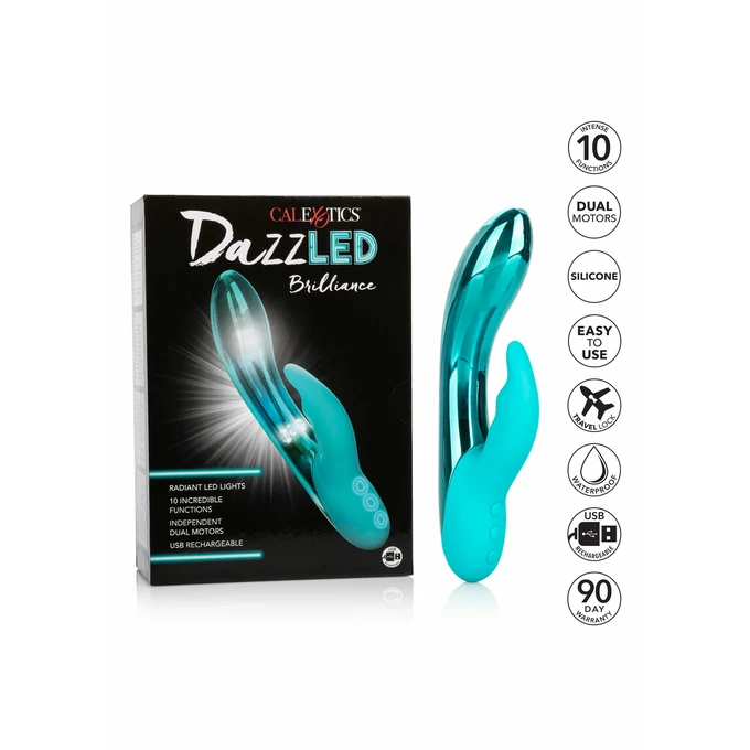 CalExotics Dazzled Brilliance - Wibrator króliczek podświetlany LED NIebieski