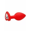 Ouch! Diamond Heart Butt Plug Large Red - Korek analny z diamentem Czerwony