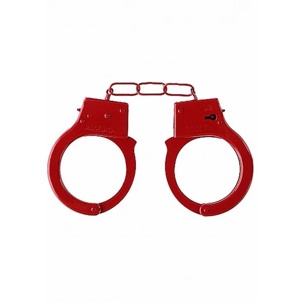 Ouch! Beginner&quot;S Handcuffs Red - Kajdanki metalowe Czerwony