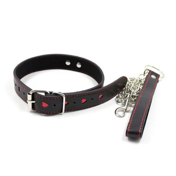 Toyz4lovers Easy Collar Leash Black - Obroża BDSM ze smyczą