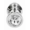 Rich Ribbed Diamond Plug 3.75 Inch Silver - Korek analny z diamentem