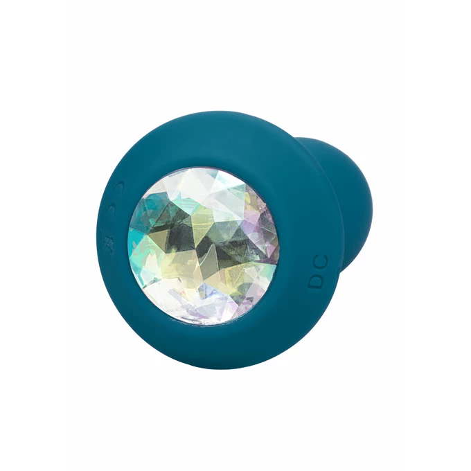 CalExotics Vibrating Petite Crystal Probe - Wibrujący korek analny z diamentem NIebieski