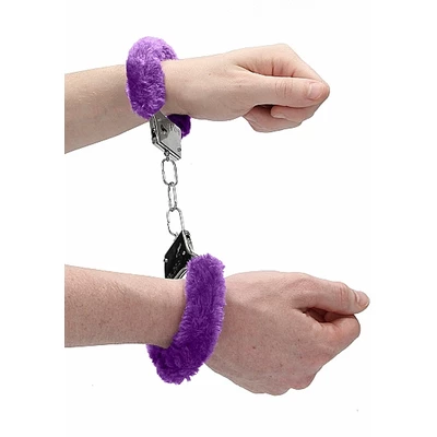 Ouch! Beginner&quot;S Handcuffs Furry Purple - Kajdanki z futerkiem Fioletowy
