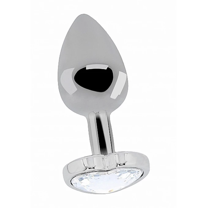 Rich Love Heart Diamond Plug 3.75 Inch Silver - Korek analny z diamentem