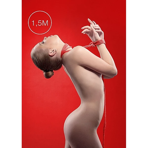 Ouch! Kinbaku Mini Rope 1,5M Red - Lina do krępowania Czerwony