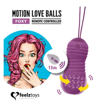 FeelzToys Remote Controlled Motion Love Balls Foxy - Wibrujące jajeczko na pilota