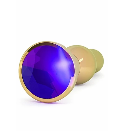 Rich R4 Gold Plug 4,8 Inch Purple Sapphire - Korek analny z diamentem Fioletowy
