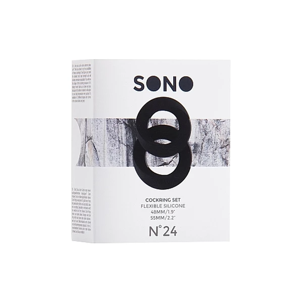 Sono No.24 Cockring Set Black - Zestaw elastycznych pierścieni erekcyjnych