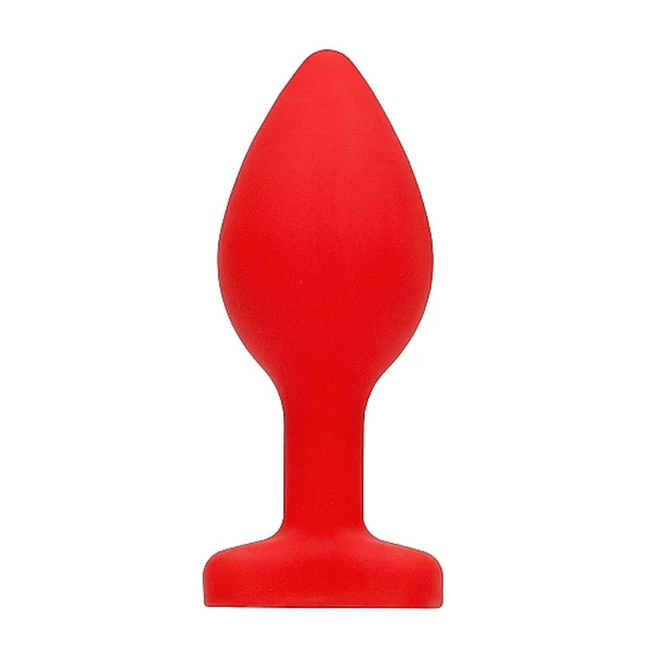 Ouch! Diamond Heart Butt Plug Regular Red - Korek analny z diamentem Czerwony
