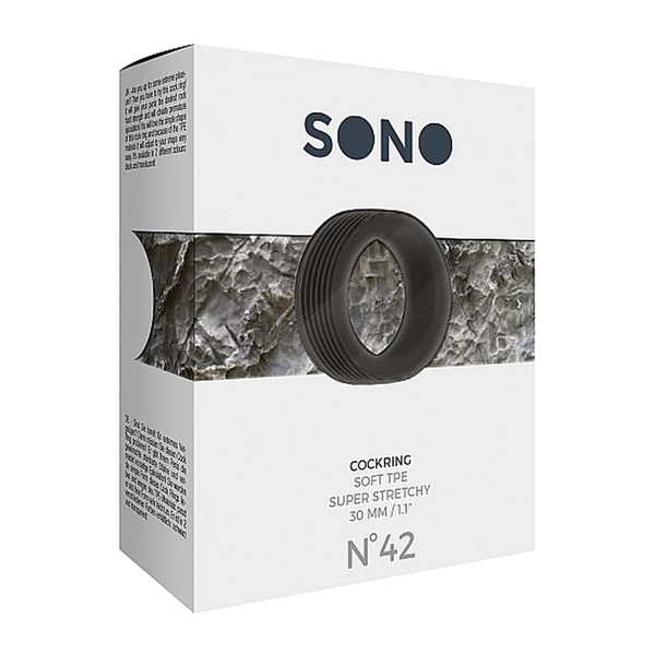 Sono No.42 Cockring Black - Elastyczny pierścień erekcyjny