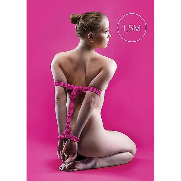 Ouch! Japanese Mini Rope 1,5M Pink - Lina do krępowania Różowy
