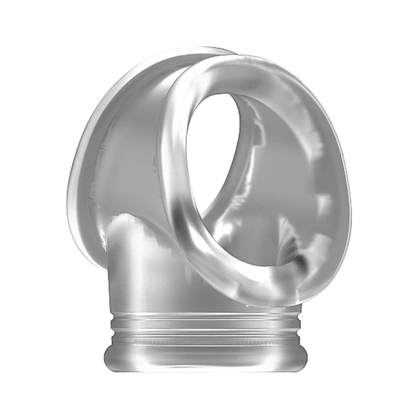 Sono No.48 Cockring With Ball Strap Translucent - Elastyczny pierścień erekcyjny
