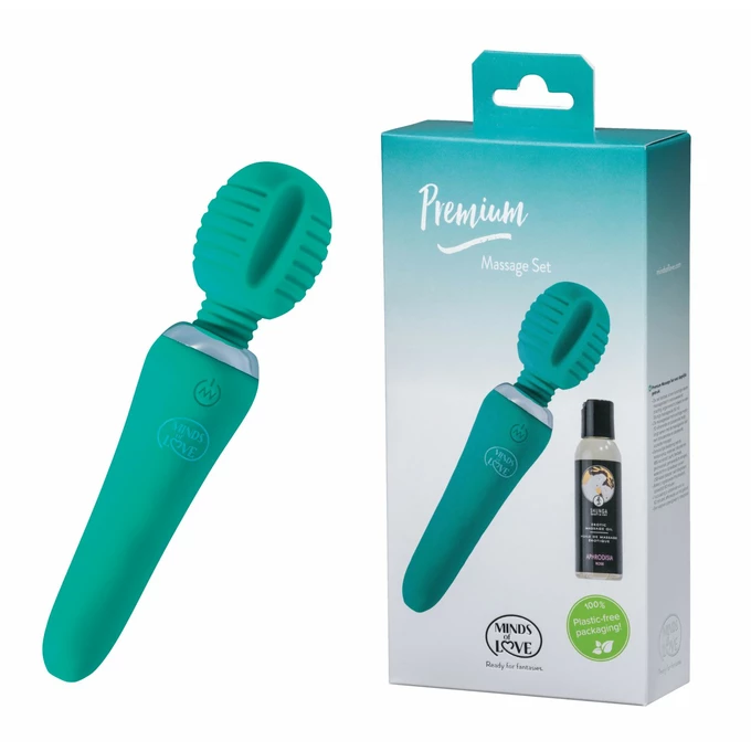 Minds of Love Premium Massage Set Mint - Wibrator wand z różnymi końcówkami Zielony