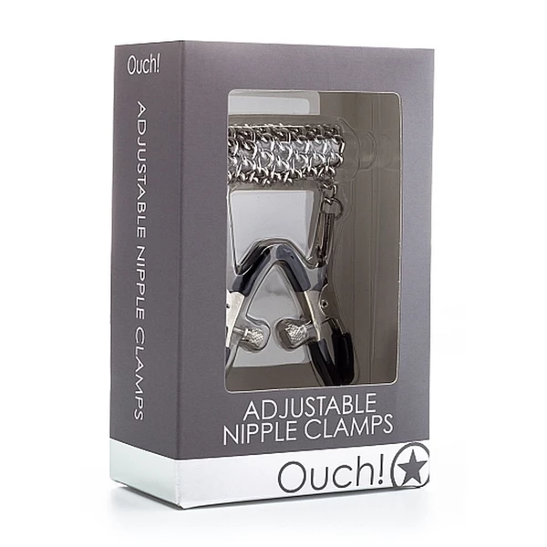 Ouch! Adjustable Nipple Clamps Metal - Zaciski na sutki z łańcuszkiem