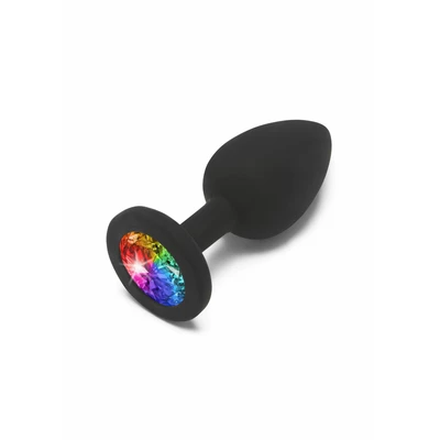 NS Novelties Rainbow Booty Jewel Small - Korek analny z diamentem - tęczowy